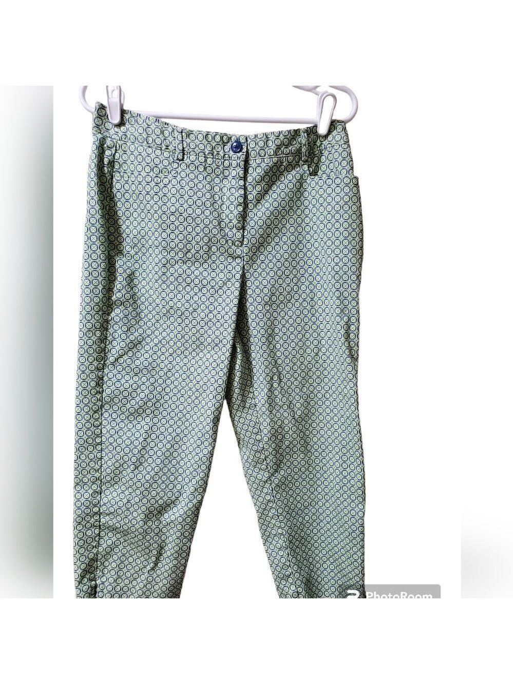 Kim Rogers Stretch Ankle Pants Size 10 Blue Green